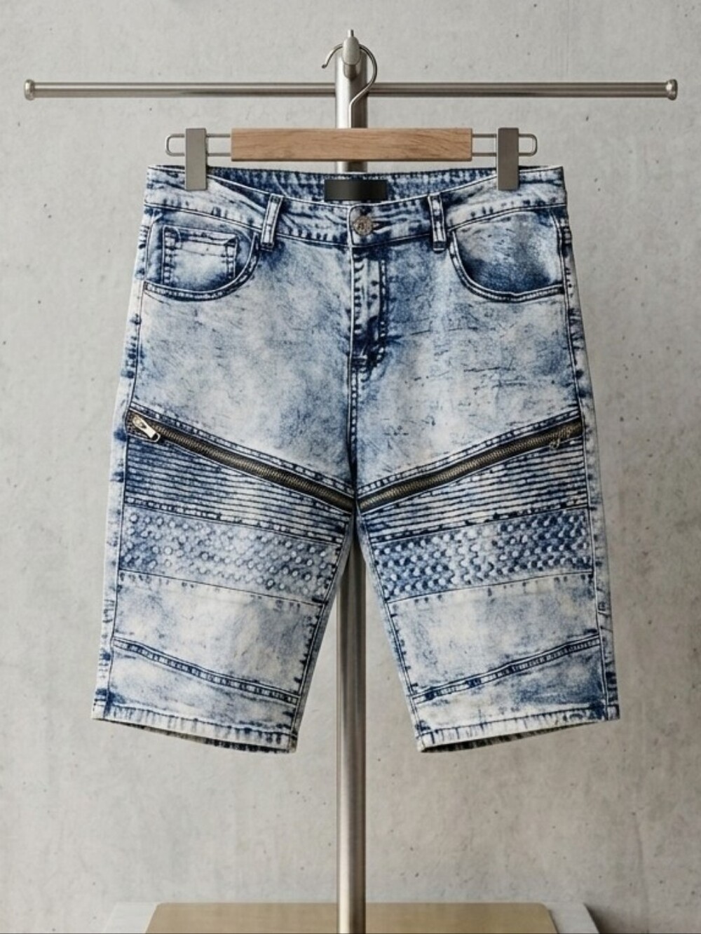 CJ Black Men's Size 34 Premium Zipper Casual Denim Streetwear Blue Jean Shorts